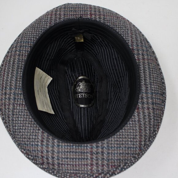 VTG Stetson Fedora Mens size 7 1/4 Gray & Red Wool Blend Classic Casual Hat Cap - Picture 9 of 12